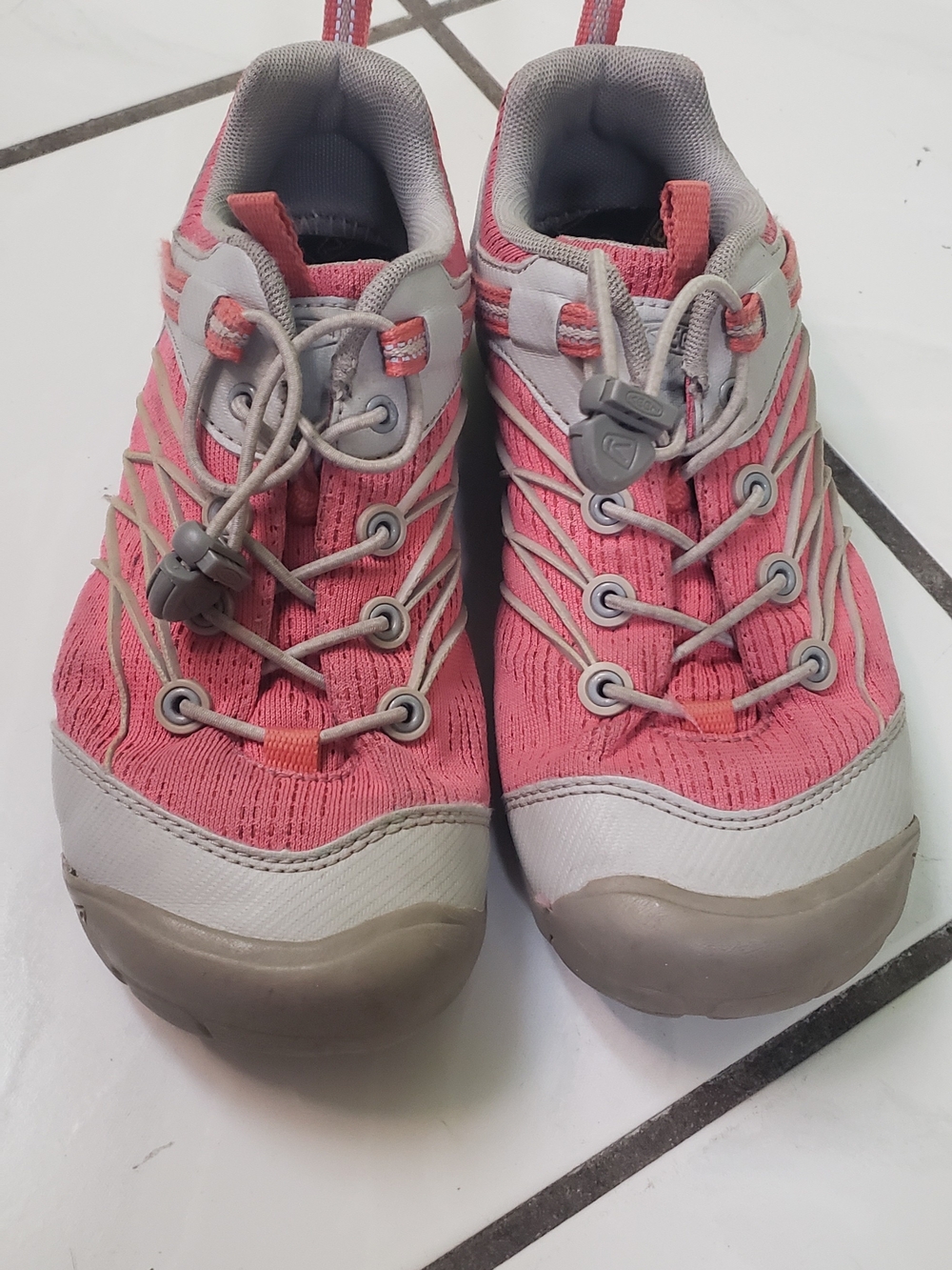 Like new Keen gray and coral sport Sandals, hiking, waterproof